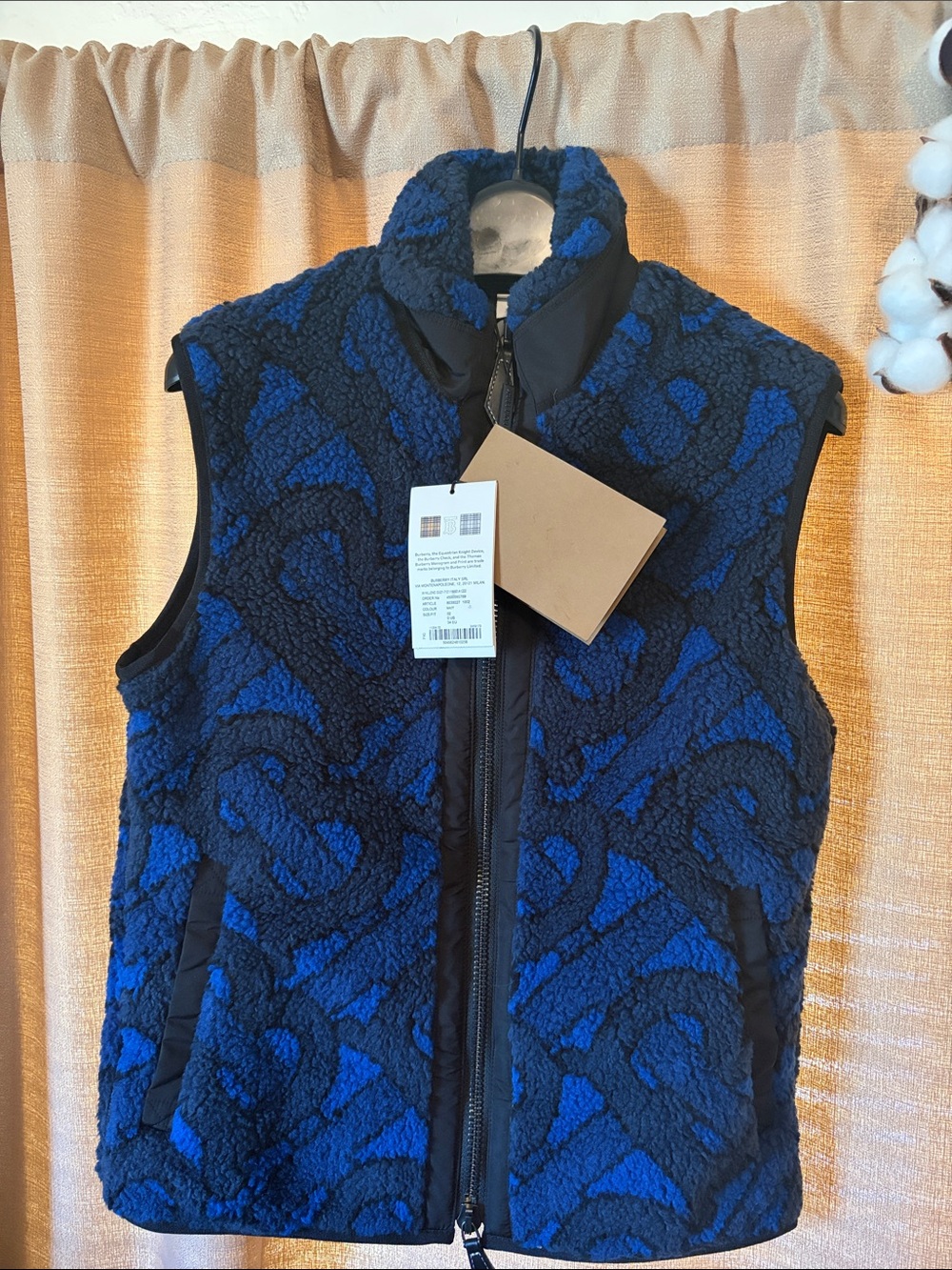 NWT Burberry TB monogram Hillend cozy vest size 0